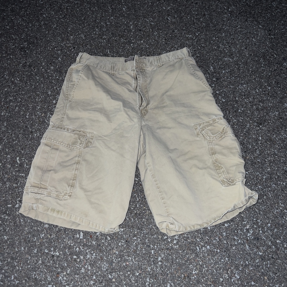 Dickies Cargo Shorts Mens 32 Beige Canvas Relaxed Fit Workwear Utility Pockets